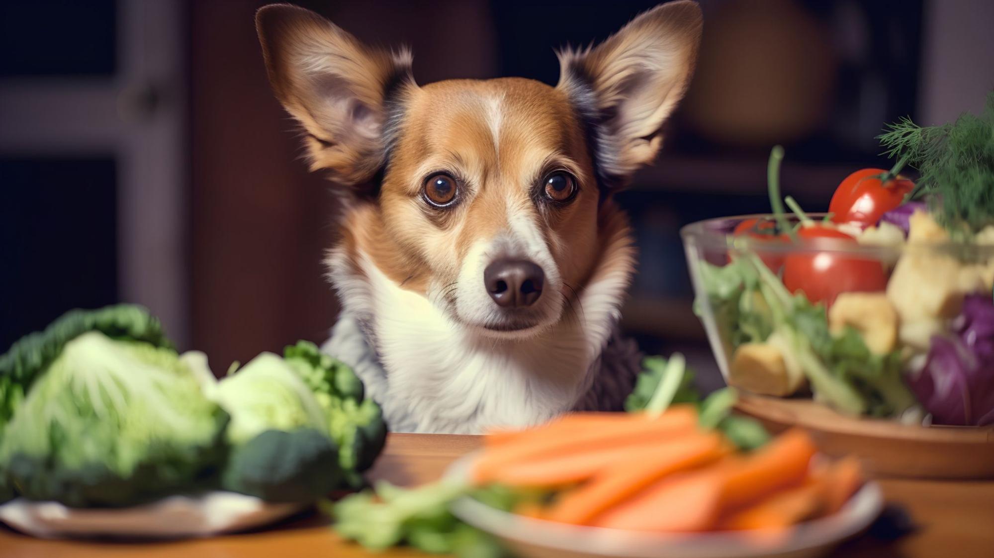 犬、野菜