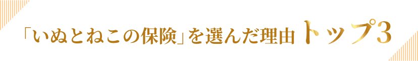 「いぬとねこの保険」を選んだ理由トップ3